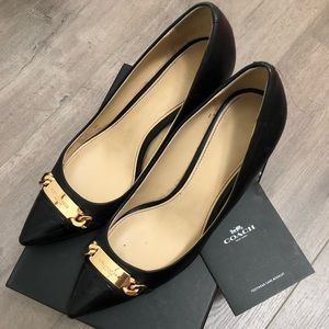Auth Coach heels with box and card